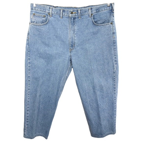 Carhartt Other - Carhartt Mens 44x27 Jeans Relaxed Fit Light Wash Denim Pants Hemmed Short 1188